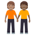 🧑🏽‍🤝‍🧑🏾 people holding hands: medium skin tone, medium-dark skin tone display on JoyPixels